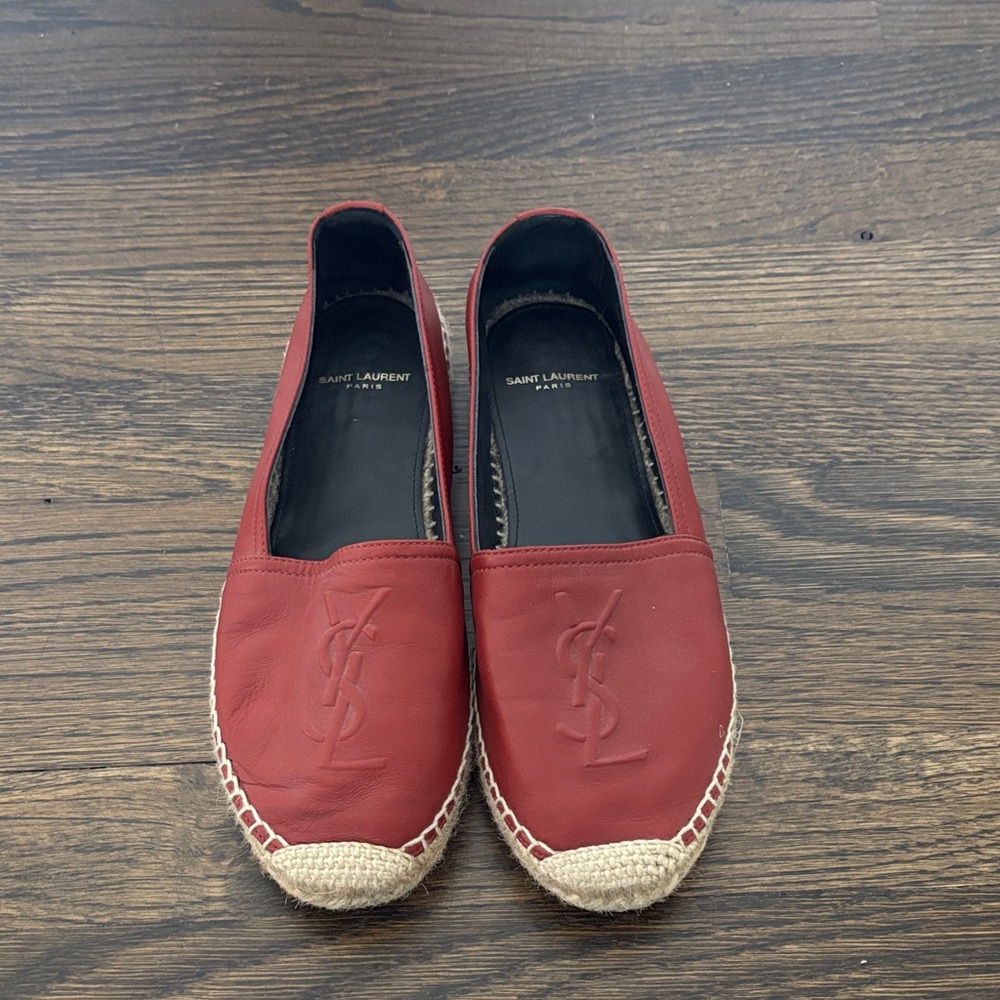 Saint Laurent Burgundy Espadrilles